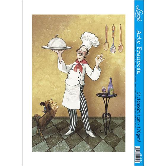 Imagem de Papel para Arte Francesa Litoarte 21 x 31 cm - Modelo AF-017 Cozinheiro I BA