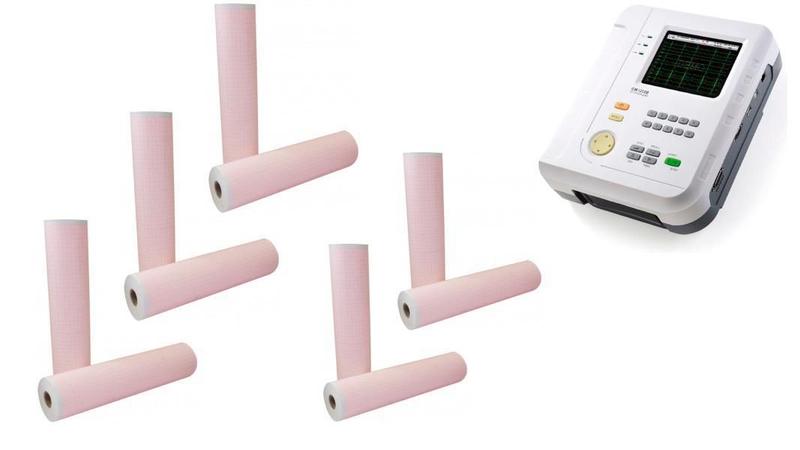 Imagem de Papel Para Eletrocardiograma Ecg Compat. Comen -10 Bobinas