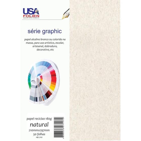 Imagem de Papel para Impressão A4 Reciclado Natural 180G - Pacote com 50 Folhas