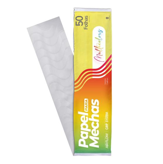 Imagem de Papel Para Mechas Multicolors Amarelo 11x47cm 50 Folhas