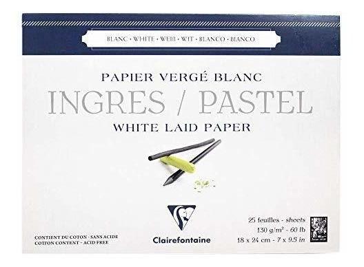 Carta Ingres Pastello Clairefontaine 50x65 Cm | 25 Fogli Colore Malva, Grammatura 130 G/m², Superficie Vergata Per Disegno A Secco