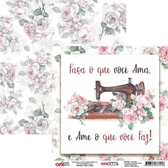 Imagem de Papel para Scrapbook OPACARD 15 x 15 cm - Costura 1 - 2753