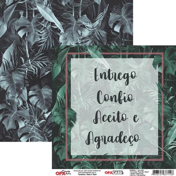 Imagem de Papel para Scrapbook OPACARD 15 x 15 cm - Tropical 1 - 2766