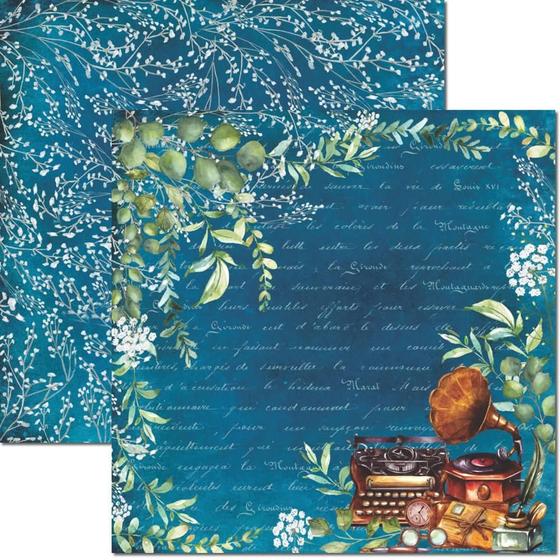 Imagem de Papel para Scrapbook Sandra Família Arte Fácil Blue 2 - SC-773