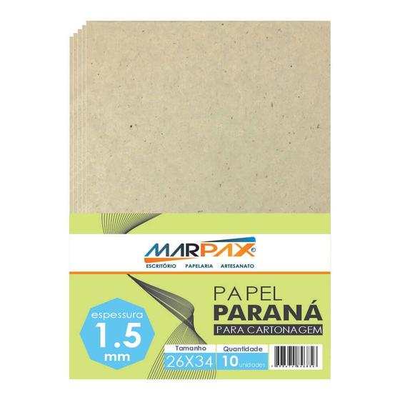 Imagem de Papel Paraná para cartonagem Marpax 1,5mm 26x34cm 10un