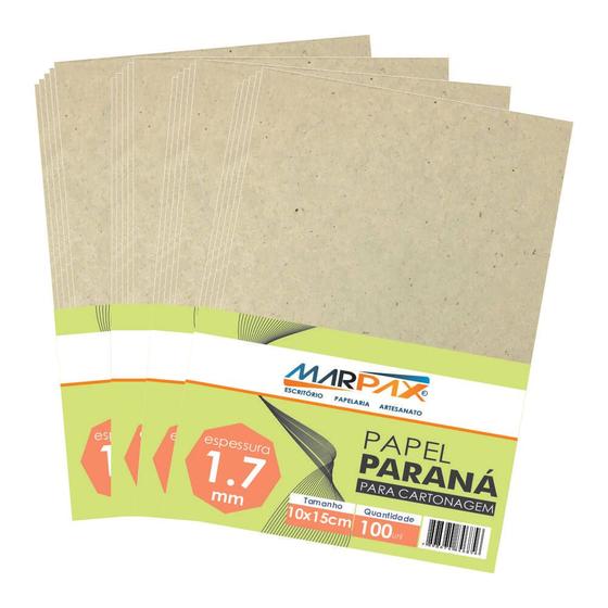 Imagem de Papel Paraná para cartonagem Marpax 1,7mm 10x15cm 100un