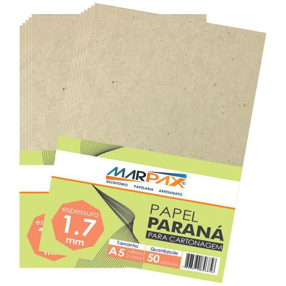 Imagem de Papel Paraná para cartonagem Marpax 1,7mm A5 148x210mm 50UN