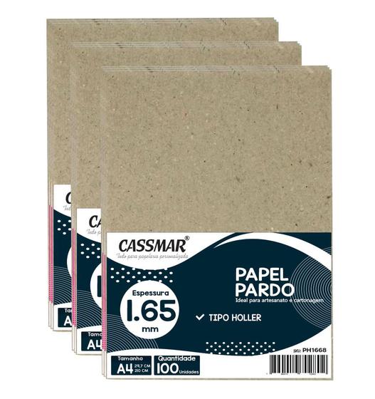 Papel Pardo Tipo Holler para Cartonagem A4 1,65mm 210x297mm 100un ...