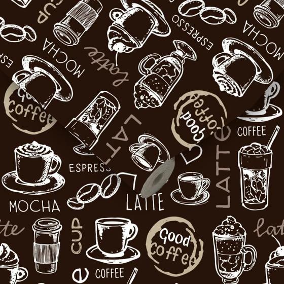 Imagem de Papel Parede Adesivo Decorativo Lavável Cozinha Café Marrom