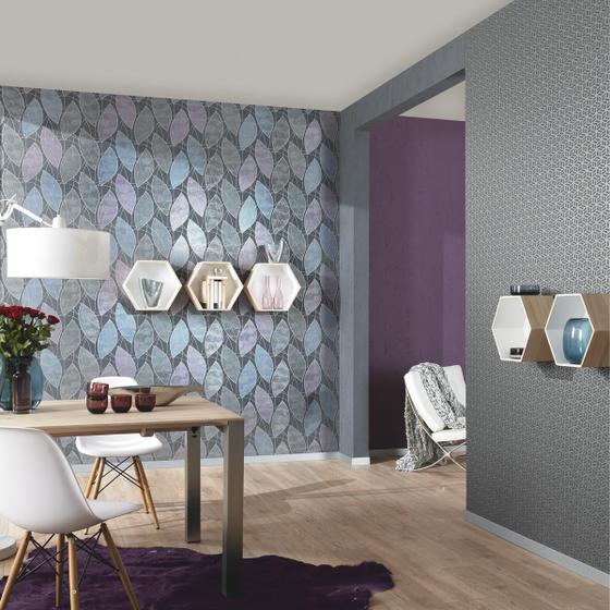 Imagem de Papel Parede Urban Chic Folhas Coloridas 656720 - Rolo: 10m x 0,53m