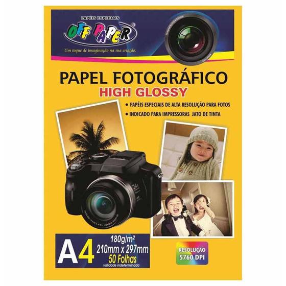 Papel photo 180g a4 glossy 10059 / 50fl / off paper é boa?