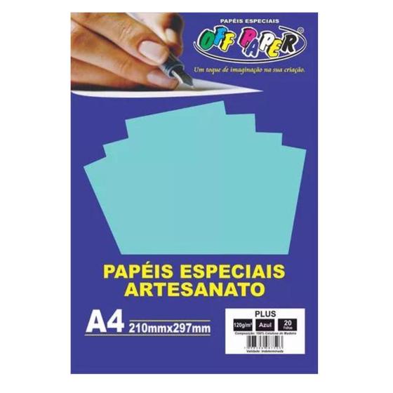 Imagem de Papel PLus Azul 120g - 20 Folhas Off Paper