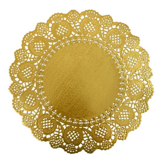 Imagem de Papel rendado doilies 16,5 cm com 160 un dourado