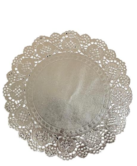 Imagem de Papel rendado toalha doilies 25,5 cm 20 un prata