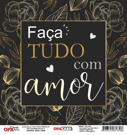 Imagem de Papel Scrapbook OPACARD Frase 4 15x15 2782 OPA