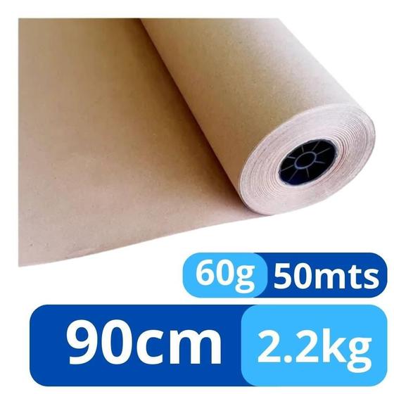 Imagem de Papel Semi Craft Pardo Rolo Bobina 90cm Master