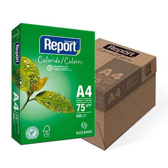 Papel Sulfite A-4 75G Report Verde 500 Folhas Caixa com 5 Pacotes Menor preço em Papel Sulfite A-4 75G Report Verde 500 Folhas Caixa com 5 Pacotes
