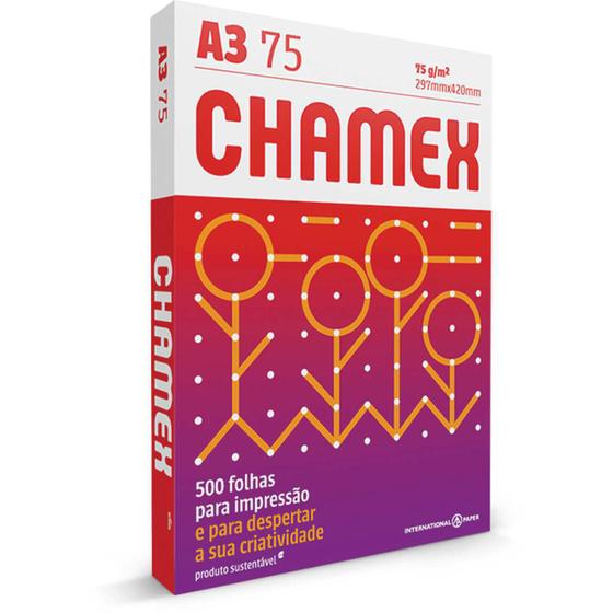 Papel Sulfite A3 Chamex 75G 500 FLS Menor preço em Papel Sulfite A3 Chamex 75G 500 FLS