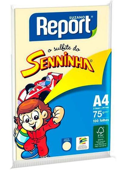 Papel Sulfite A4 100 Folhas 210x297mm Gramatura 75 Amarelo Report ...