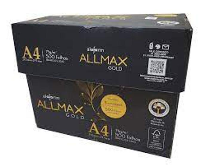Papel Sulfite A4 75g Allmax Gold - Caixa com 5 pacotes de 500 folhas Menor preço em Papel Sulfite A4 75g Allmax Gold - Caixa com 5 pacotes de 500 folhas