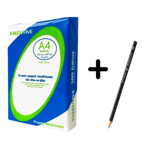 Imagem de Papel Sulfite A4 Branco 500F 75grs Impressão Executive + Kit