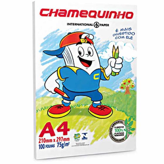 Papel Sulfite A4 Chamequinho 100 Folhas Menor preço em Papel Sulfite A4 Chamequinho 100 Folhas