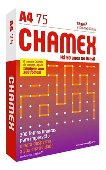 Imagem de Papel Sulfite A4 Chamex 75G 210Mmx297Mm 500 Folhas