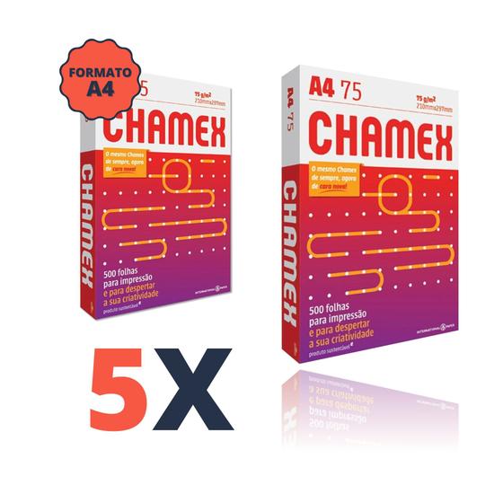 Imagem de Papel Sulfite A4 Chamex Office Kit 05 Resmas 500 Folhas (Total 2.500 Folhas)