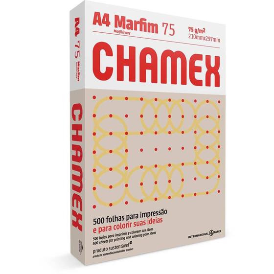 Imagem de Papel Sulfite A4 Colorido Chamex 75G Marfim PCT com 500 - Gna