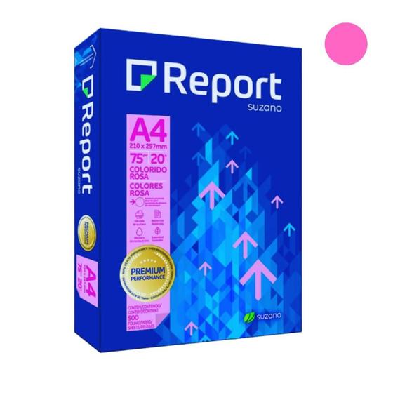 Imagem de Papel Sulfite A4 Rosa Premium com 500 Folhas Report