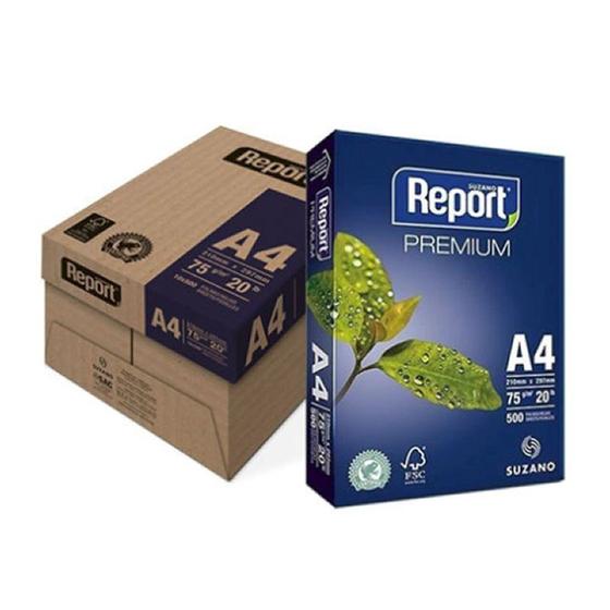 Imagem de Papel Sulfite Branco Report A-4 75g 500 Folhas Caixa com 10 Pacotes