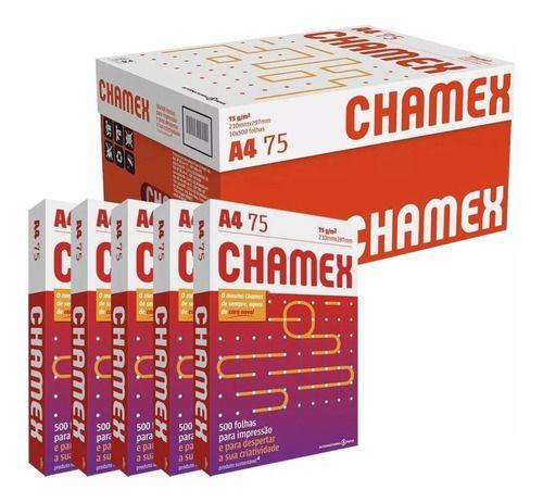 Imagem de Papel Sulfite Chamex A4 75g Caixa 5 Pacote Total 2500 Folhas