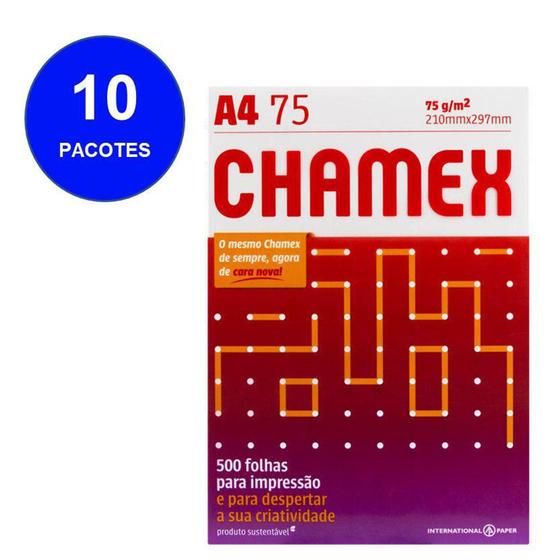 Papel Sulfite Chamex Office A4 Branco 500fl 10pc Menor preço em Papel Sulfite Chamex Office A4 Branco 500fl 10pc