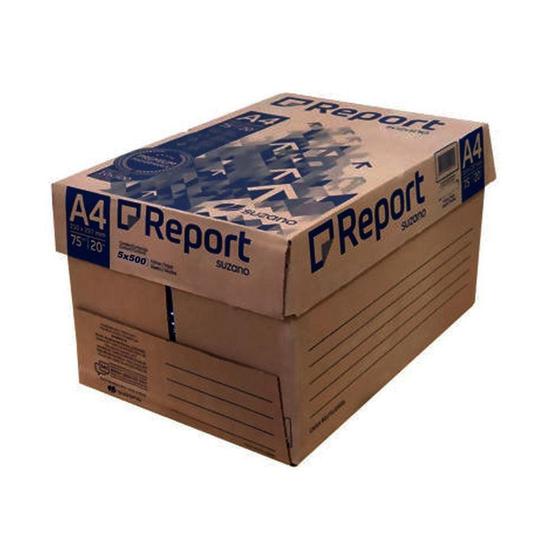 Papel Sulfite Report A4 210x297 75gr 2500 Folhas Branco - SUZANO Menor preço em Papel Sulfite Report A4 210x297 75gr 2500 Folhas Branco - SUZANO
