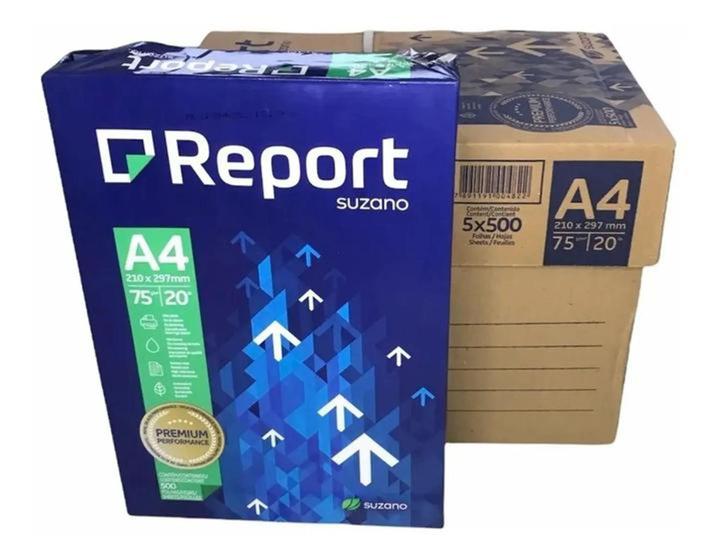 Papel Sulfite Report A4 210x297 75gr Cx Com 5 Resmas De 500 Folhas Suzano Papel Sulfite 3939