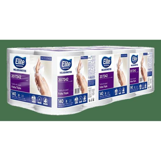 Imagem de Papel Toalha bobina Rolo Folha Tripla Softys Elite Excellence Com 8 Rolos c/ 140m Cada