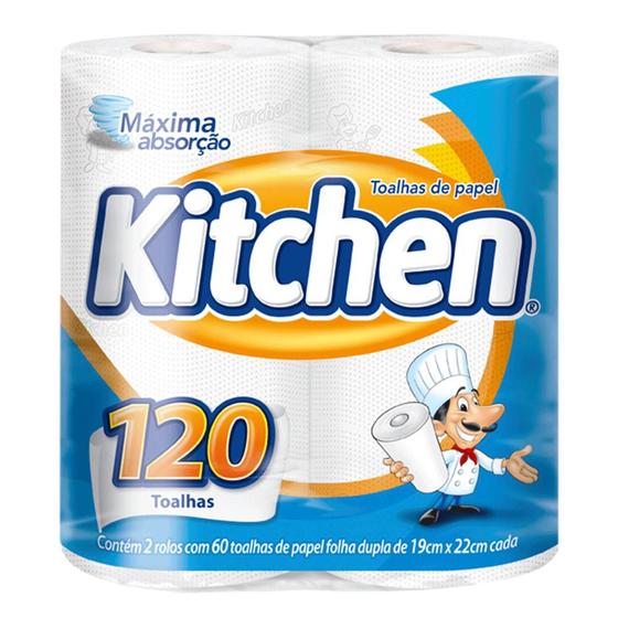 Papel Toalha Folha Dupla Kitchen 120 Folhas Menor preço em Papel Toalha Folha Dupla Kitchen 120 Folhas