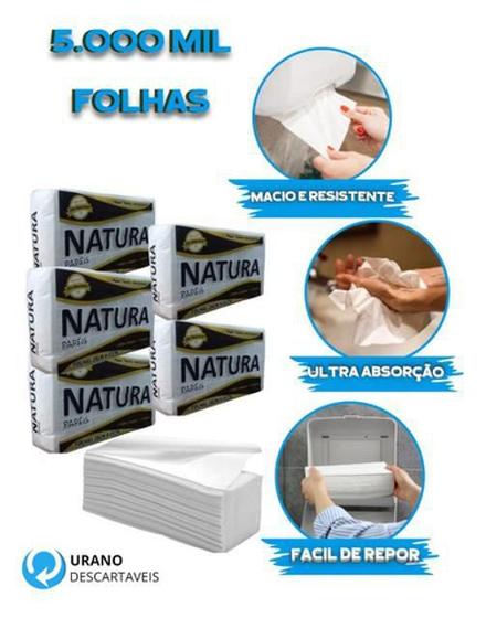 Imagem de Papel Toalha Interfolha 100%Celulose 5000Mil Folhas