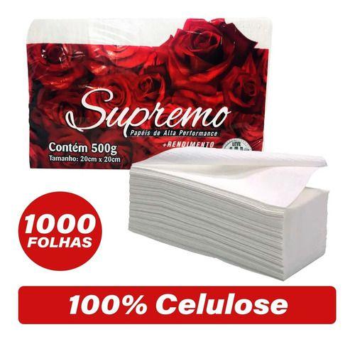 Imagem de Papel Toalha Interfolha Branco 100% Celulose Virgem 1000 Folhas