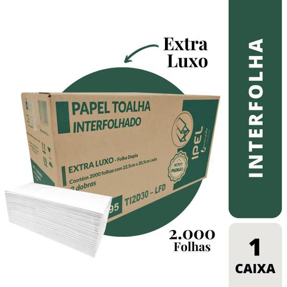 Imagem de Papel Toalha Interfolha Folha Dupla 22,5X20,5Cm Extra Luxo