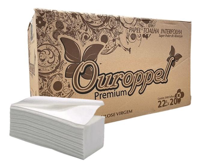 Imagem de Papel Toalha Interfolha Ouroppel 22,5x20 Com 4800 Folhas