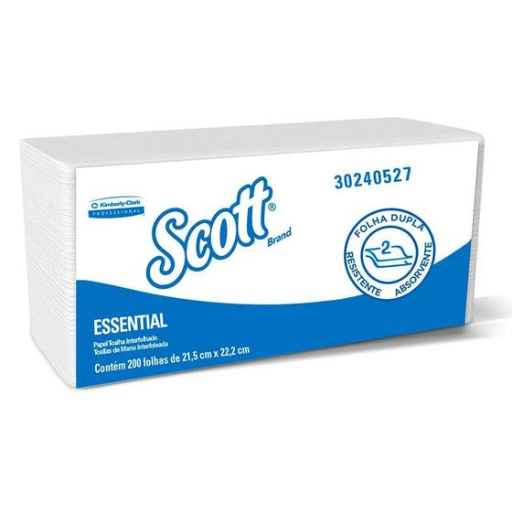 Imagem de Papel Toalha Interfolha SCOTT ESSENTIAL c/200 Folhas dupla