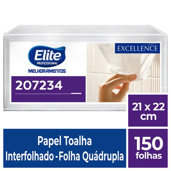 Imagem de Papel Toalha Interfolhado Elite Folha Quádrupla 150 Folhas