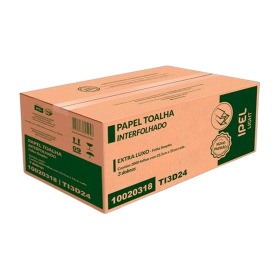 Imagem de Papel toalha interfolhado folha simples 2000 folhas