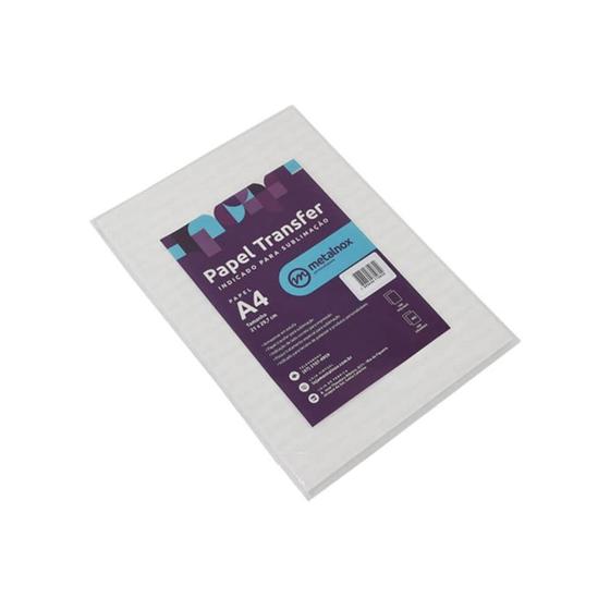 Imagem de Papel Transfer A4 Sublimatico Metalnox Com 100 Folhas