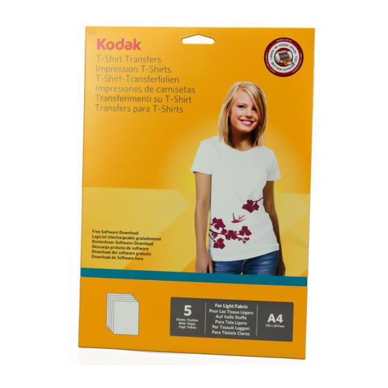 Imagem de Papel Transfer para Camiseta Clara - 5 Folhas Kodak