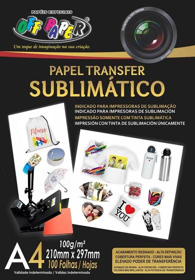 Imagem de Papel Transfer Sublimático A4 100g Off Paper - 100 unidades