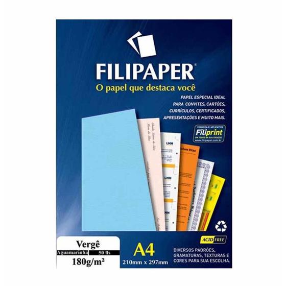 Papel verge a4 180g/m2 a marinha 995 / 50fl / filipaper Menor preço em Papel verge a4 180g/m2 a marinha 995 / 50fl / filipaper