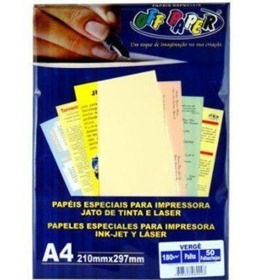 Imagem de Papel Verge A4 Palha 180G - Off Paper - Offpaper