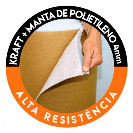 Imagem de Papelao Salva Piso Salvabras 100Cm X 25M - Papel Kraft Com Plastico Bolha De Alta Resistencia